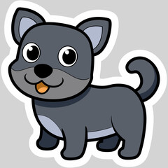 Cartoon dog, dog vector illustration, pet vector art, dog silhouette, animal vector icon, eps