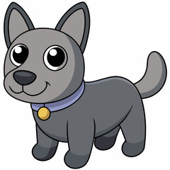 Cartoon dog, dog vector illustration, pet vector art, dog silhouette, animal vector icon, eps
