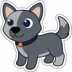 Cartoon dog, dog vector illustration, pet vector art, dog silhouette, animal vector icon, eps