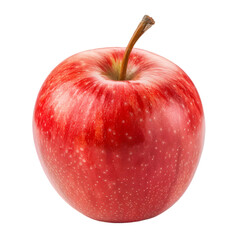 Single red apple isolated on a black background.