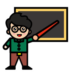 
male teacher is teaching