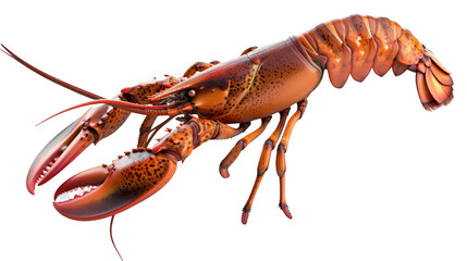 A large lobster is shown in a white background