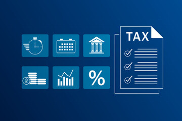 Taxpayer using laptop filling out tax forms online for tax payment.