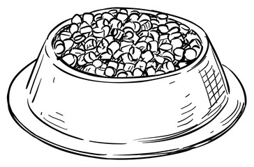 dog food handdrawn illustration