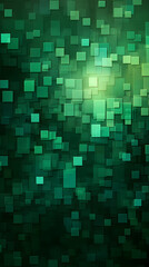 Digital green glitter square mosaic abstract graphic poster background