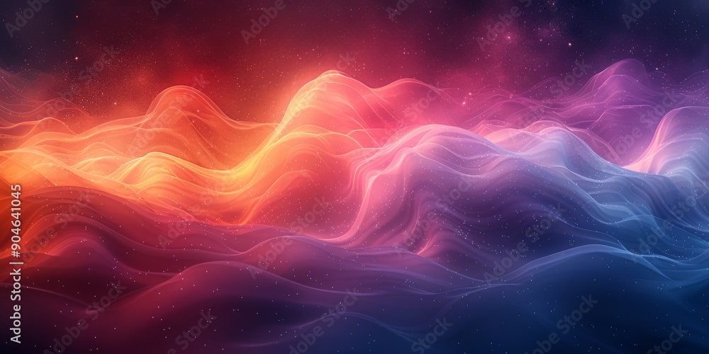 Poster explore the colorful and vibrant abstract wave patterns that exist in the expansive depths of space