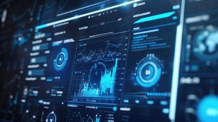 Obraz premium An AI-enhanced security system showing detailed analytics and historical data of security events, displayed on a high-resolution touchscreen.