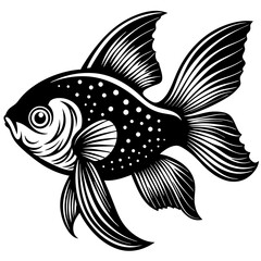 black and white fish, golden fish vector illustration, fish vector art, fish silhouette, fish vector icon, eps