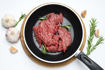Ground meat, concept of cooking tasty meat food