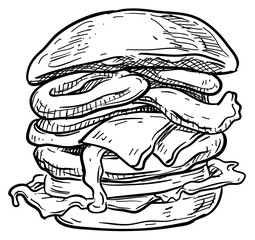hamburger handdrawn illustration