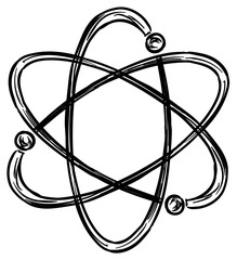 atom symbol handdrawn illustration