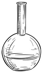 laboratory flask handdrawn illustration