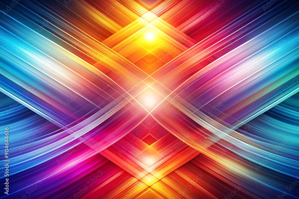 Poster abstract colorful background with diagonal lines and glowing lights.