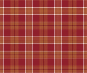 Plaid pattern, red, yellow, white, seamless for textiles and design clothing, skirts, pants, aprons, tablecloths, blankets or decorative fabrics. Vector illustration.