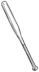baseball bat handdrawn illustration