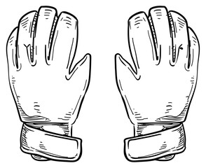 goalkeeper gloves handdrawn illustration