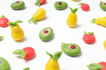 Marzipan, concept of tasty and delicious sweet food