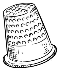 thimble handdrawn illustration