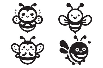 Elegant Honey Bee Silhouette Graphic Illustration