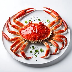 Steamed Alaskan King Crab on a White Plate