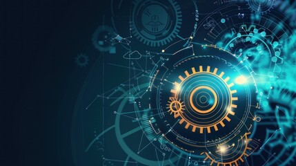 Obraz premium Abstract Tech Gear Background