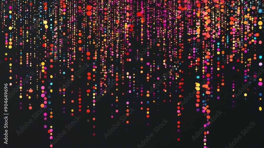 Poster abstract dots on dark background create colorful modern design with trendy elegant aesthetic