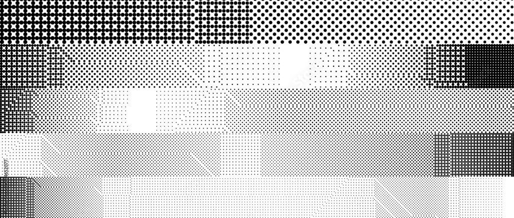 Poster glitchy pixelated striped pattern. bitmap noise stripe texture. halftone glitch grunge overlay. dott