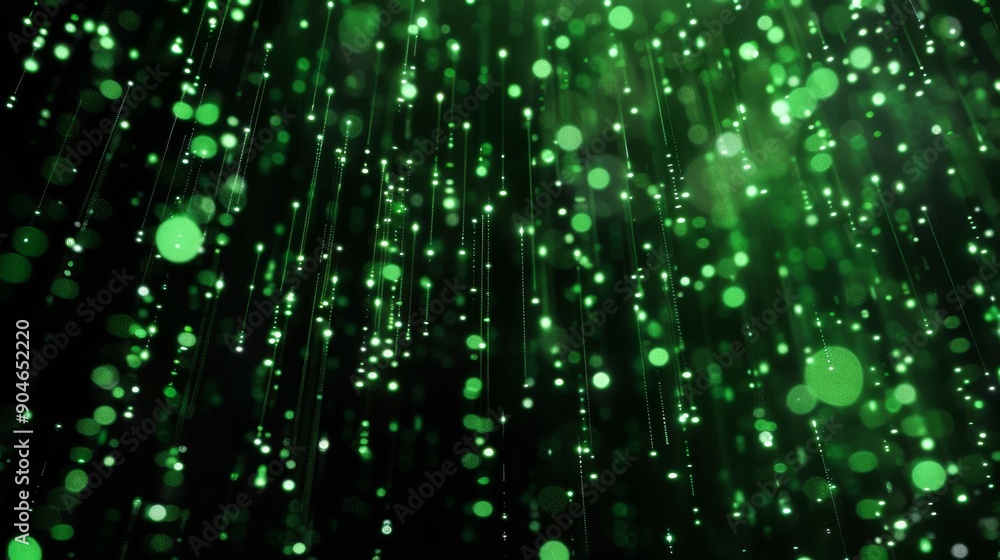 Poster vibrant green abstract background with dazzling light dots creating a sparkling effect
