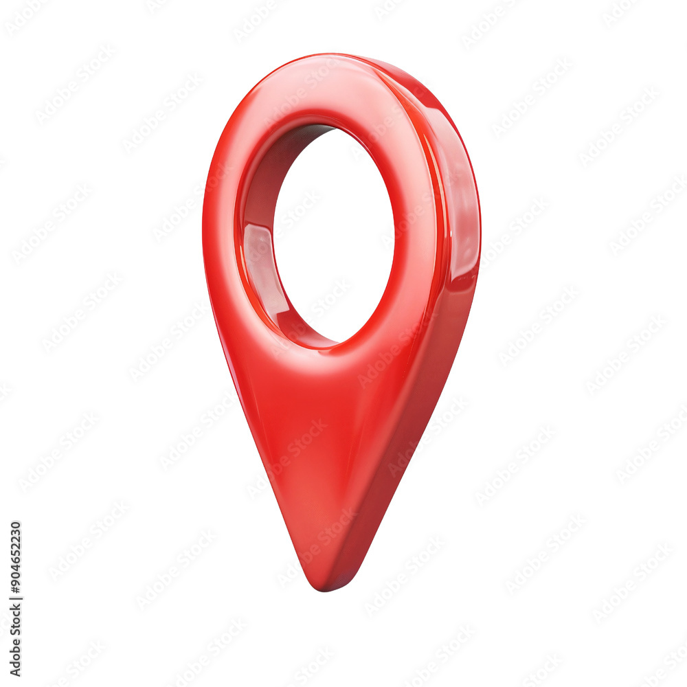 Poster red 3d location marker icon with transparent background for navigation and map apps
