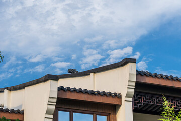 Traditional Rooftop Under Blue Sky