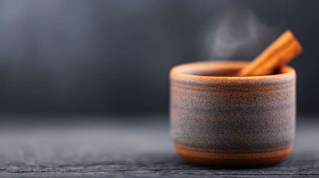 A cup of cafe de olla, infused with cinnamon and piloncillo, served steaming hot