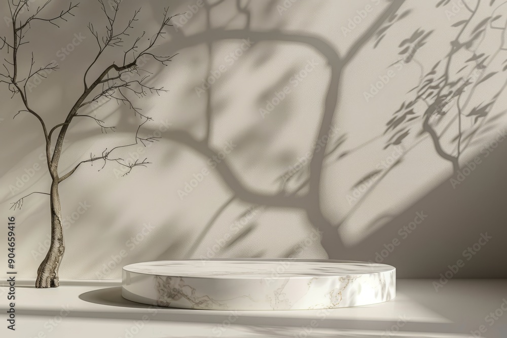 Aufkleber in a serene and tranquil setting, a beautifully smooth marble podium along with a gracefully elegant
