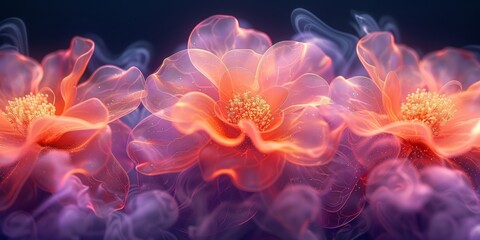Obraz premium Vibrant Blossoms with an Ethereal and Enchanting Glow that Captivates the Imagination and Senses