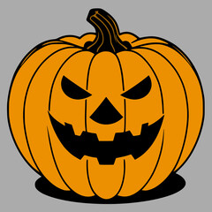 halloween pumpkin on gray background