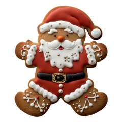 Fototapeta premium Festive Gingerbread Santa in Detailed Icing Décor