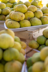 beautiful ripe juicy yellow and green figs 