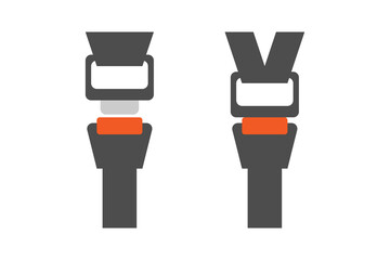 seat belt vector sign, safety belt or save buckle illustration