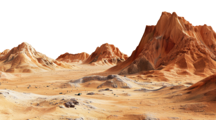 Martian landscape isolated on transparent background