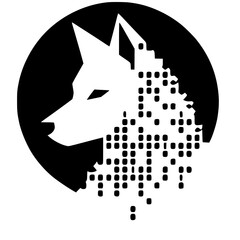 Matrix wolf head silhouette