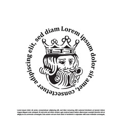 Vector art king face logo design, Luxury king crown illustration