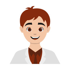 Male Medical Staff Avatar Illustration Isolated on White Background. Vector Character in Cartoon Design