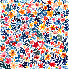 Watercolor floral seamless pattern, greeting cards and wallpaper design,generative ai