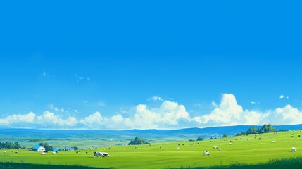 牛がいる牧場の風景10