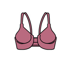Female bra icon on white background 