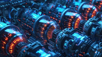 Digital shield generators forming an impenetrable barrier around a critical data center.