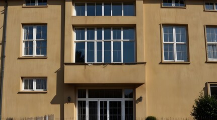 A large house with many windows, suitable for use in real estate or architecture imagery.generative.ai
