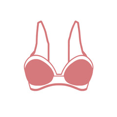 Female bra icon on white background 