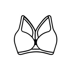 Female bra icon on white background 