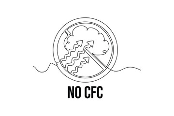 World Ozone Day concept. Single line draw design vector graphic illustration.