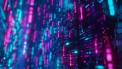 Wide Shot of Hierarchical Data in Neon